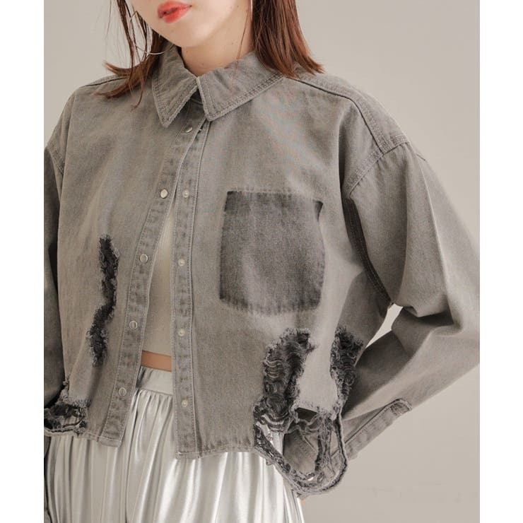【Chico】ダメージデニムショートSH[品番：PALW0003242]｜PAL GROUP  OUTLET（パルグループアウトレット）のレディースファッション通販｜SHOPLIST（ショップリスト）