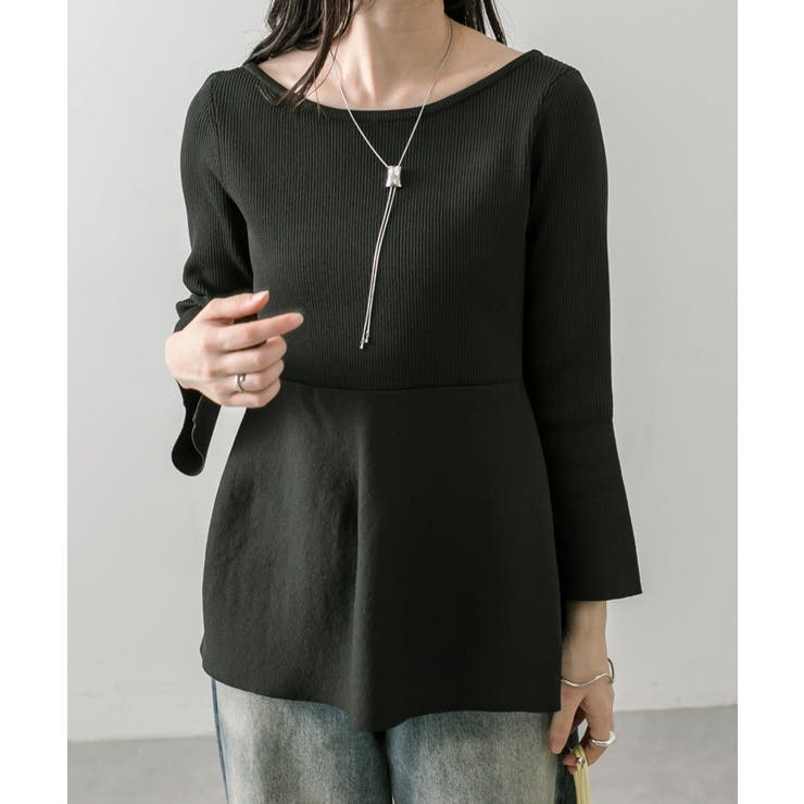 即完売品 bibiy ペプラムニット 黒 即完売品 bibiy ペプラムニット 黒