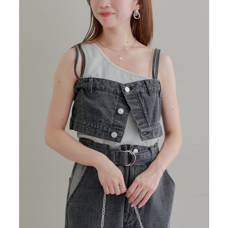 【Chico】配色切替デニムコンビネゾン[品番：PALW0003258]｜PAL GROUP  OUTLET（パルグループアウトレット）のレディースファッション通販｜SHOPLIST（ショップリスト）