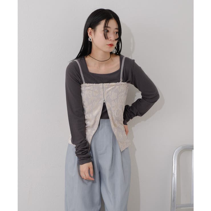 Kastane】フラワーZIPキャミビスチェ[品番：PALW0003336]｜PAL GROUP  OUTLET（パルグループアウトレット）のレディースファッション通販｜SHOPLIST（ショップリスト）