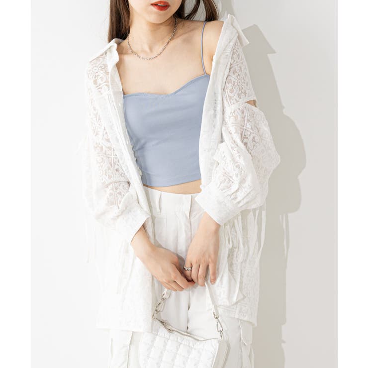 CHICWISH★ウエストリボン花柄ラッフルオールインワン☆ SAISON DE PAPILLON｜ラッフルカラー花柄ロングワンピース