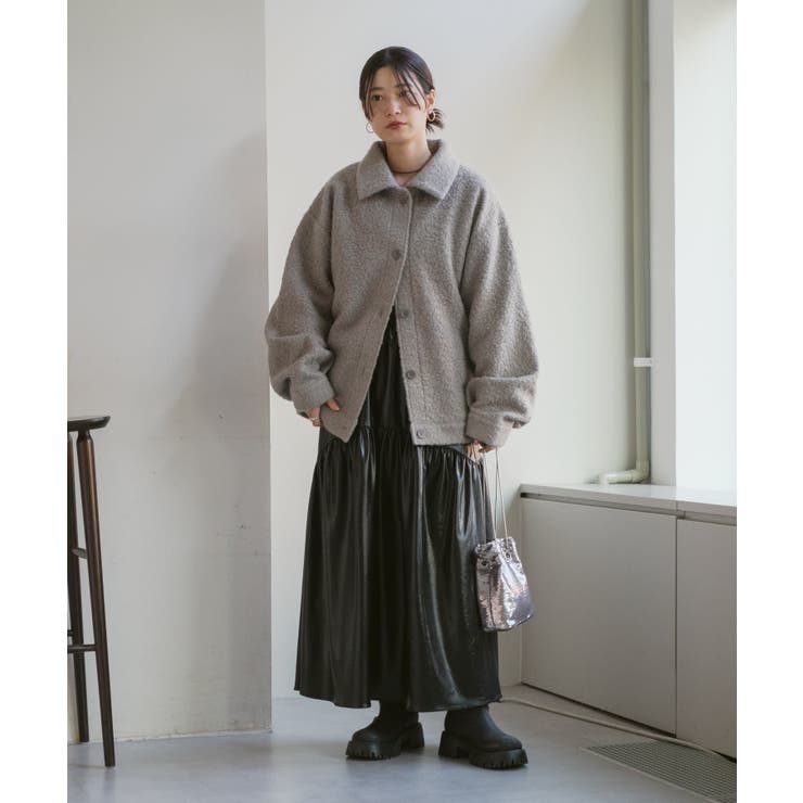 Kastane】ブークレミドルステンカラーコート[品番:PALW0003483 Kastane】ブークレミドルステンカラーコート[品番:PALW0003483