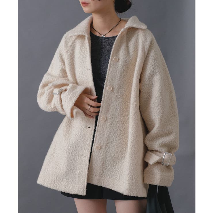 商品画像：new arrival】 ☑︎ブークレミドルコート ¥15,400(tax in) 軽く 4