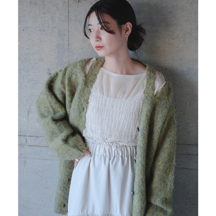 Kastane】カットアウトメランジニットカーディガン[品番