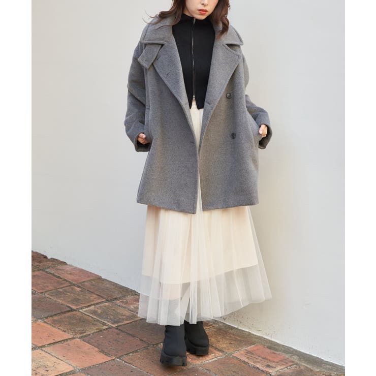 Chico（チコ）の「【2サイズ展開】シャギーダブルミドル丈コート
