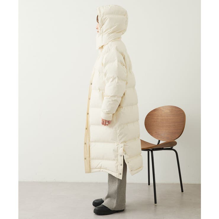 アーシー　ロングダウンジャケット アーシー earthy_ ロングハイブリットダウンコート （YEL