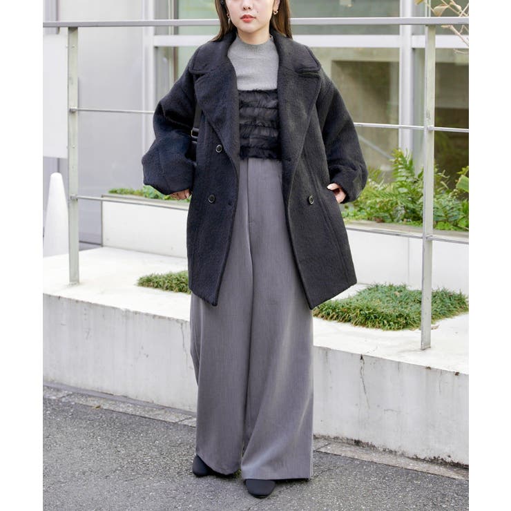 Chico（チコ）の「【2サイズ展開】シャギーダブルミドル丈コート