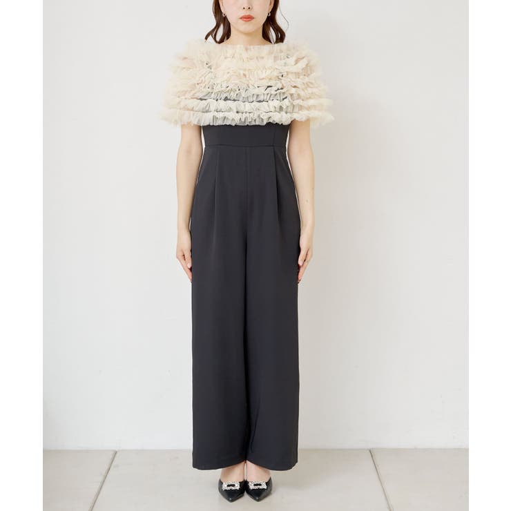 期間限定値下げ　Chico  ドレス　チュールボレロ付コンビネゾン　グレージュ Chico】結婚式/ドレス/チュールボレロ付コンビネゾン | OUTLET