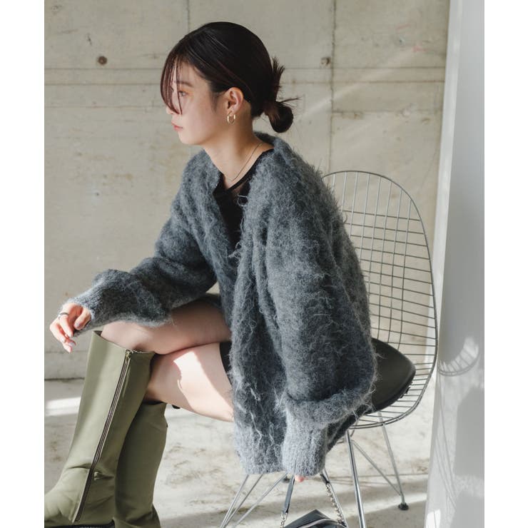 セール】*【S.Lサイズ展開/WEB限定】ラメシャギーカーディガン