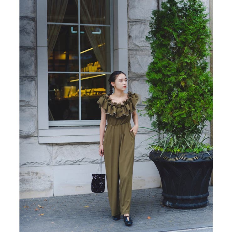 【Kastane】frill gather all-in-one（サイズ1） パル PAL 【Kastane】frill gather allーinーone （khaki