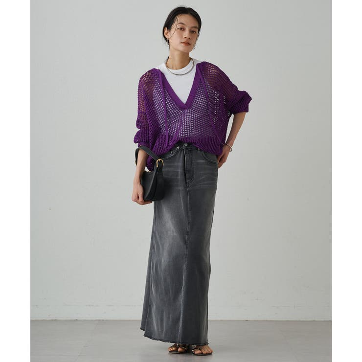 【ネット限定】 Loungedress】スキッパーメッシュKN[品番：PALW0003812]｜PAL トップス