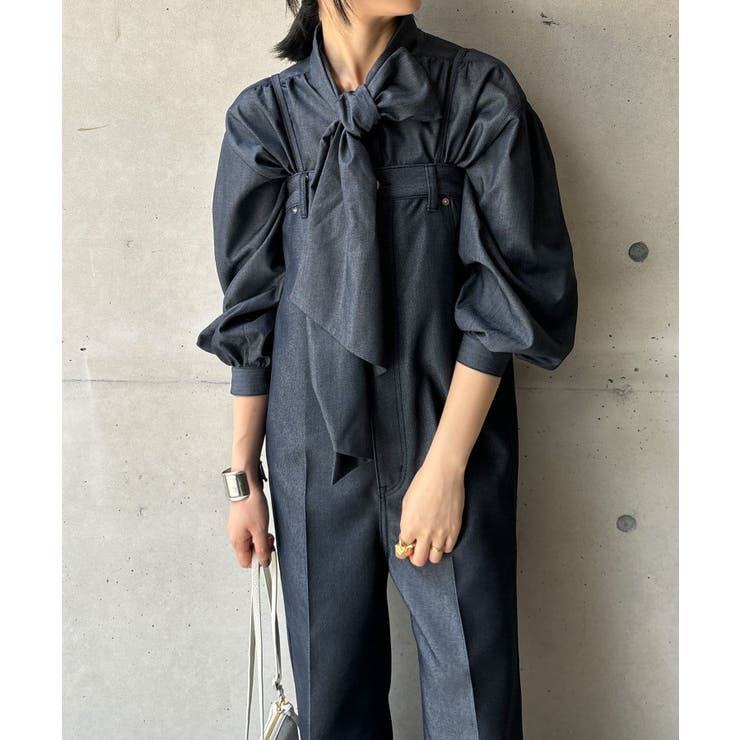 DouDou】JAPANデニム棒タイブラウス[品番：PALW0003903]｜PAL