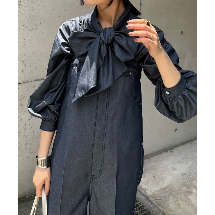 【DouDou】JAPANデニム棒タイブラウス[品番：PALW0003903]｜PAL GROUP  OUTLET（パルグループアウトレット）のレディースファッション通販｜SHOPLIST（ショップリスト）