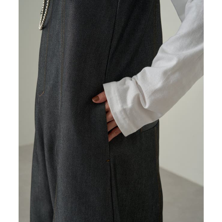 Loungedress（ラウンジドレス）デニムカーブオールインワン Loungedress（ラウンジドレス）デニムカーブオールインワン