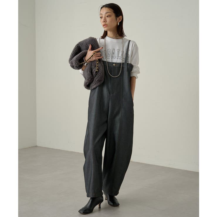 Loungedress】デニムカーブオールインワン[品番：PALW0003887