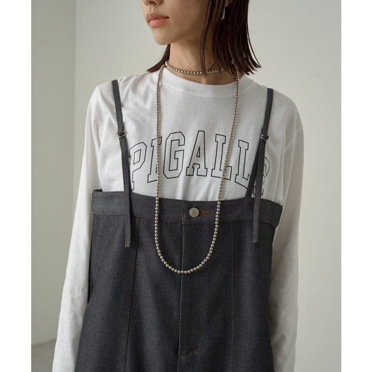Loungedress】デニムカーブオールインワン[品番：PALW0003887