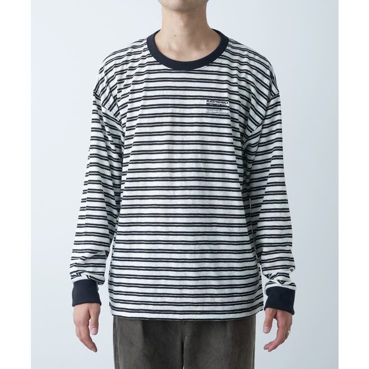 ワンポイント刺繍ボーダードロストロンTee[品番：PALW0003953]｜PAL GROUP  OUTLET（パルグループアウトレットメン）のメンズファッション通販｜SHOPLIST（ショップリスト）