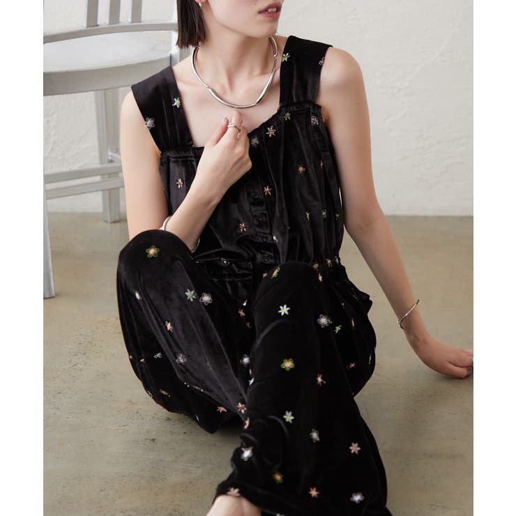 楽天市場】【2/23 1:59まで 最大20%OFFクーポン】【mystic】刺繍ベロアオールインワン : SHOPLIST