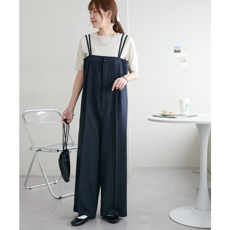 【Discoat】ピンストライプベアサロペット[品番：PALW0003957]｜PAL GROUP  OUTLET（パルグループアウトレット）のレディースファッション通販｜SHOPLIST（ショップリスト）