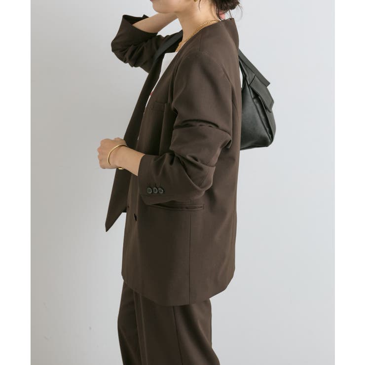 新品　リヴドロワ　【MONN.:.(モン)】　Vネックジャケット MONN.:.(モン)】Vネックジャケット | RIVE DROITE(リヴドロワ