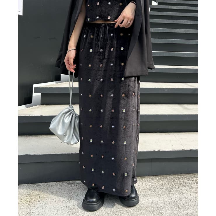 mystic】刺繍ベロアスカート[品番：PALW0003987]｜PAL GROUP OUTLET