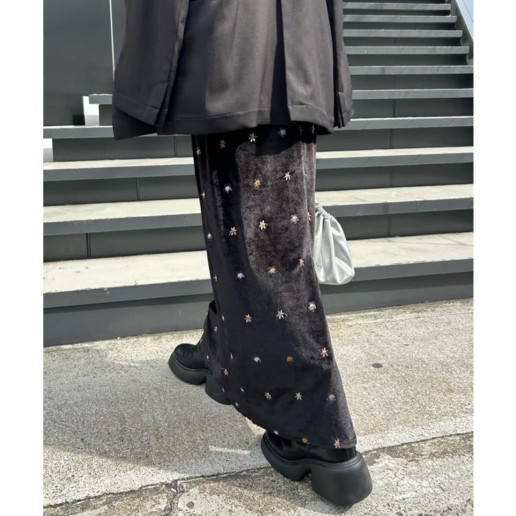 mystic】刺繍ベロアスカート[品番：PALW0003987]｜PAL GROUP OUTLET