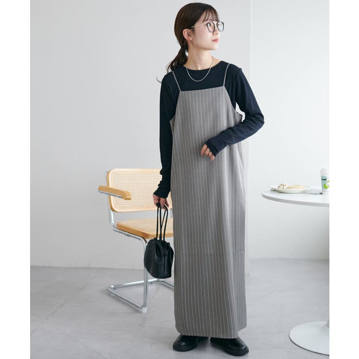Discoat】ピンストライプキャミワンピース[品番：PALW0004014  