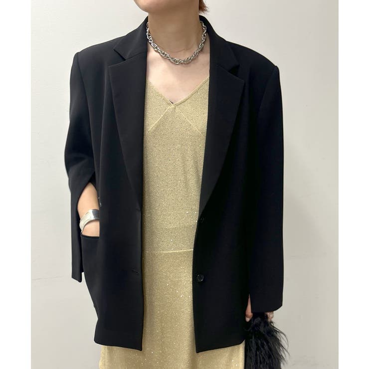 SHENERY】袖スリットダブルクロスオーバージャケット[品番  