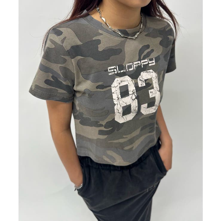 Admiral レディース　ベージュグレー迷彩 Tシャツ Roger&Raw tシャツ 迷彩ショートTシャツ カモフラージュ柄T