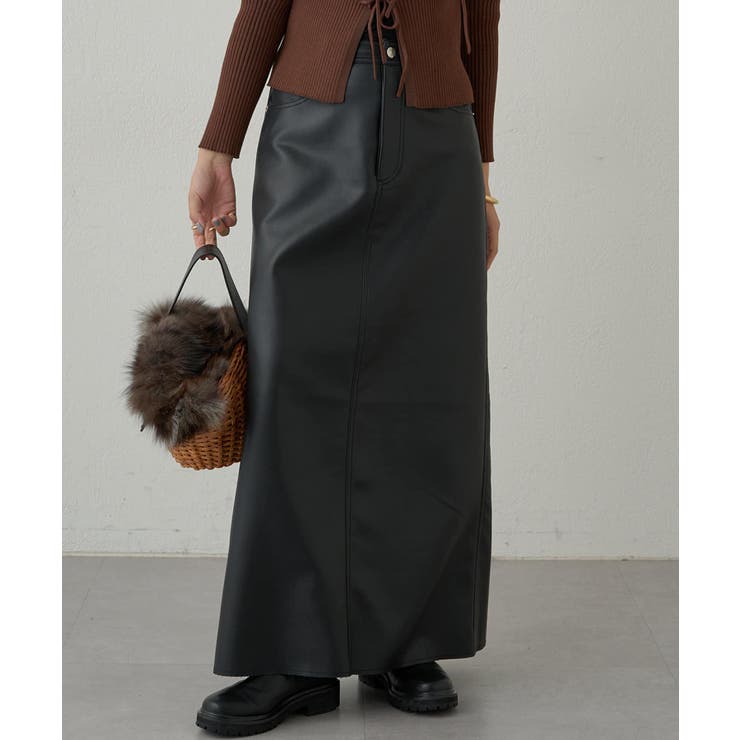 Loungedress】フェイクレザーマキシSK[品番：PALW0004087]｜PAL