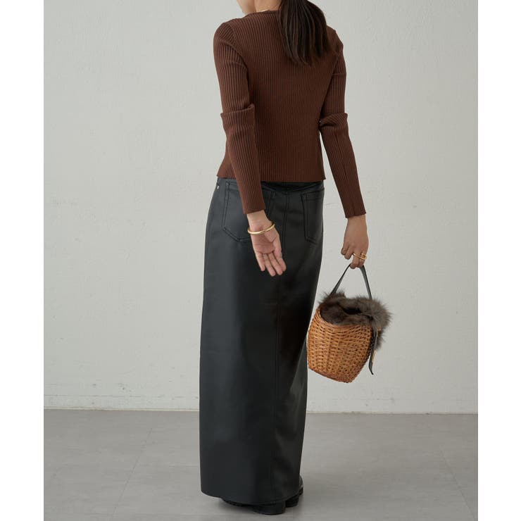 Loungedress(ラウンジドレス) フェイクレザーマキシスカート Loungedress】フェイクレザーマキシSK[品番：PALW0004087]｜PAL