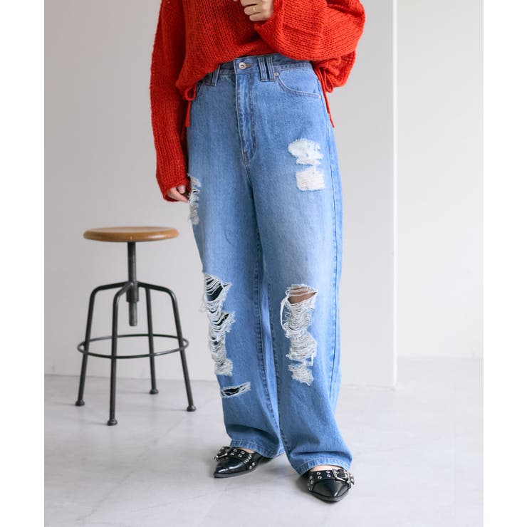 BLU | 【w closet】ダメージデニムパンツ | PAL GROUP OUTLET