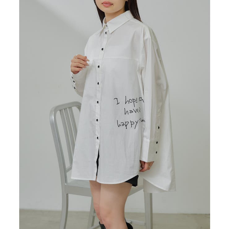 楽天市場】ストライプ柄 ショート丈シャツ 刺繍ロゴ クロップド