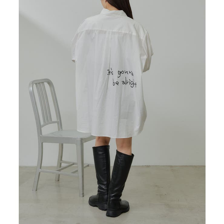 RAY CASSIN】ラクガキ刺繍ストライプシャツ[品番：PALW0004166