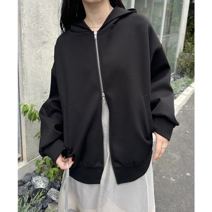 mystic ミスティック フーディーギャザーパーカー black フーディーギャザーパーカー | mystic(ミスティック)レディース