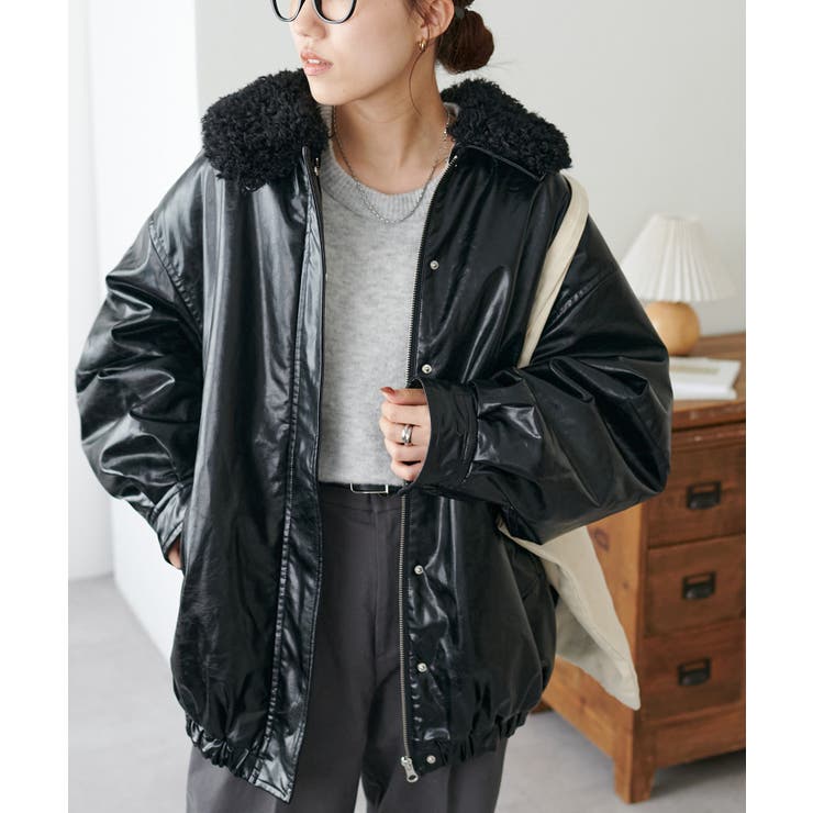 Discoat】ガラスレザーボア衿ブルゾン[品番：PALW0004248]｜PAL GROUP