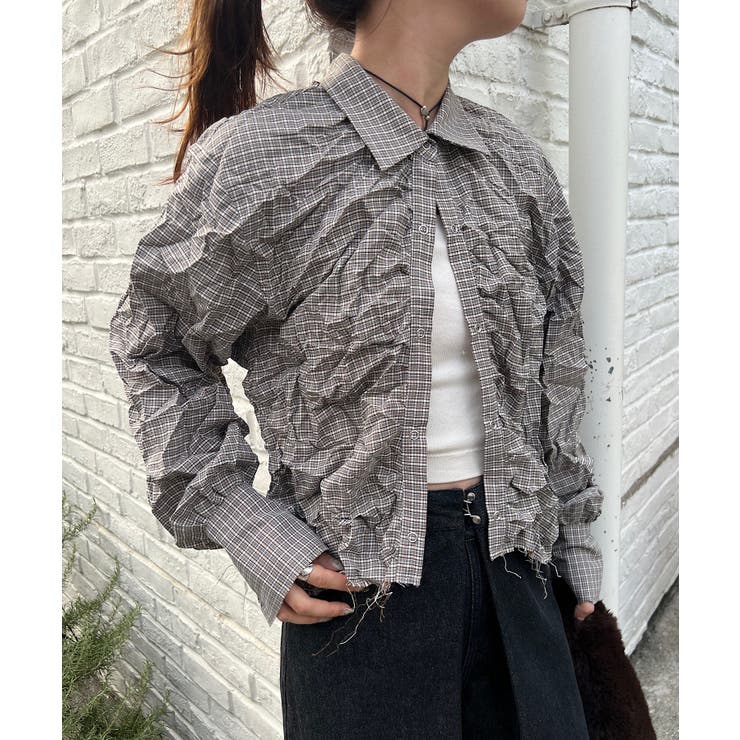 Kastane】キャッチワッシャークロップドシャツ[品番