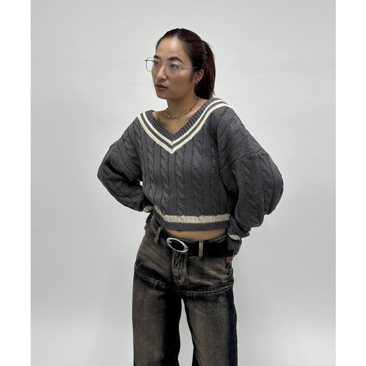 【WHO'S WHO gallery】チルデンVネックニット