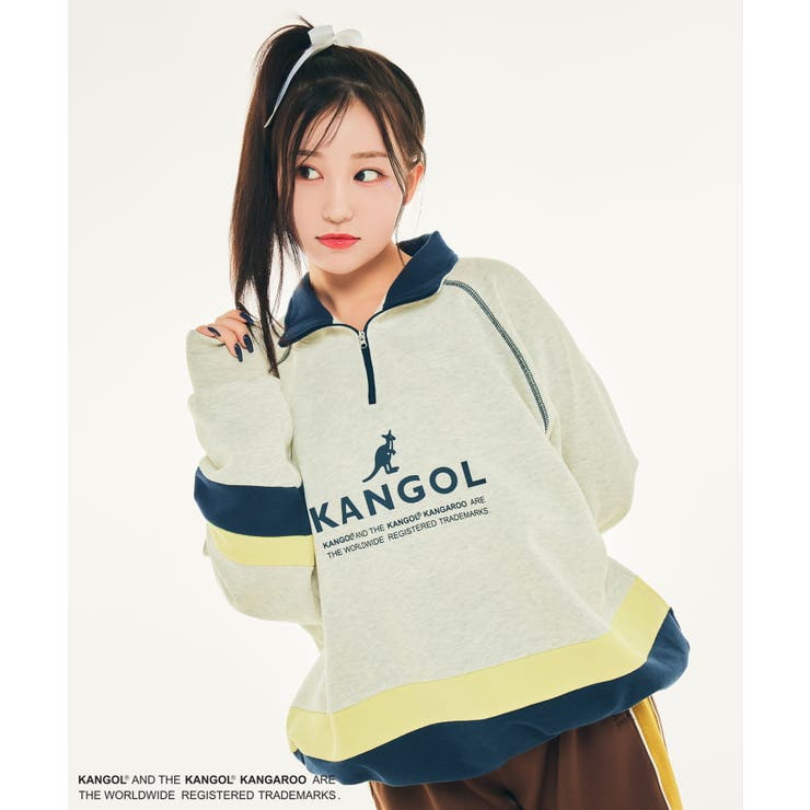 Ciaopanic】【WOOAH×KANGOL】ハーフジップスウェット[品番