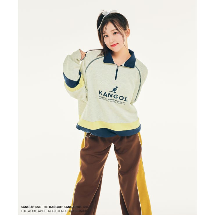 Ciaopanic】【WOOAH×KANGOL】ハーフジップスウェット[品番