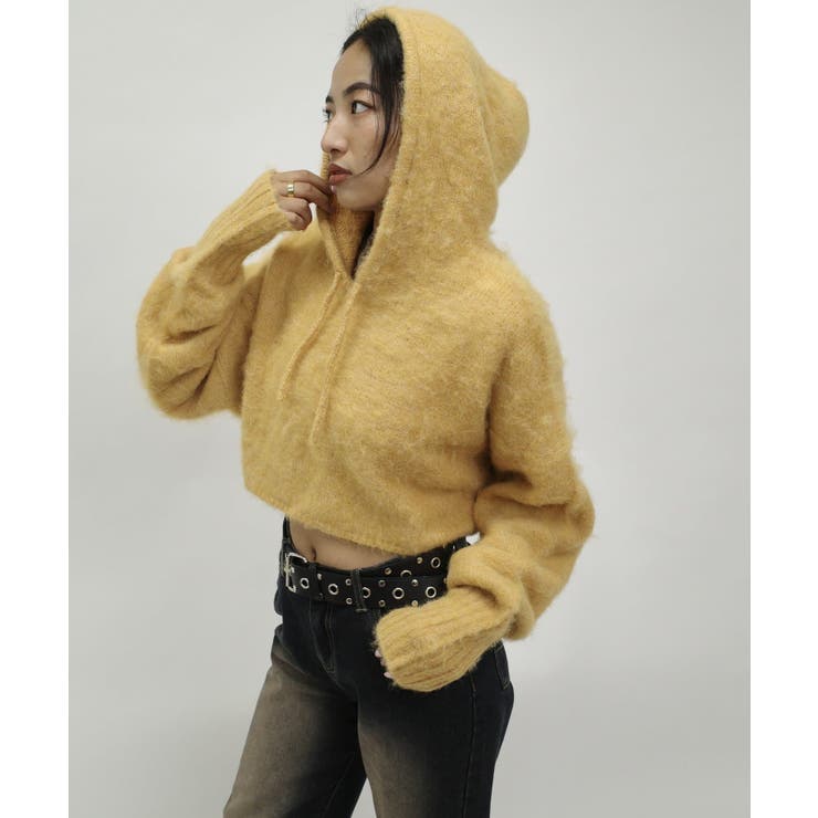 WHO'S WHO gallery】モヘアライクニットパーカー[品番：PALW0004309