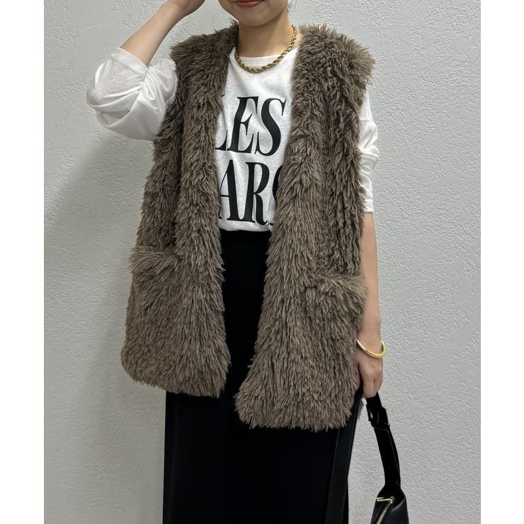 Loungedress】フェイクファーベスト[品番：PALW0004326]｜PAL