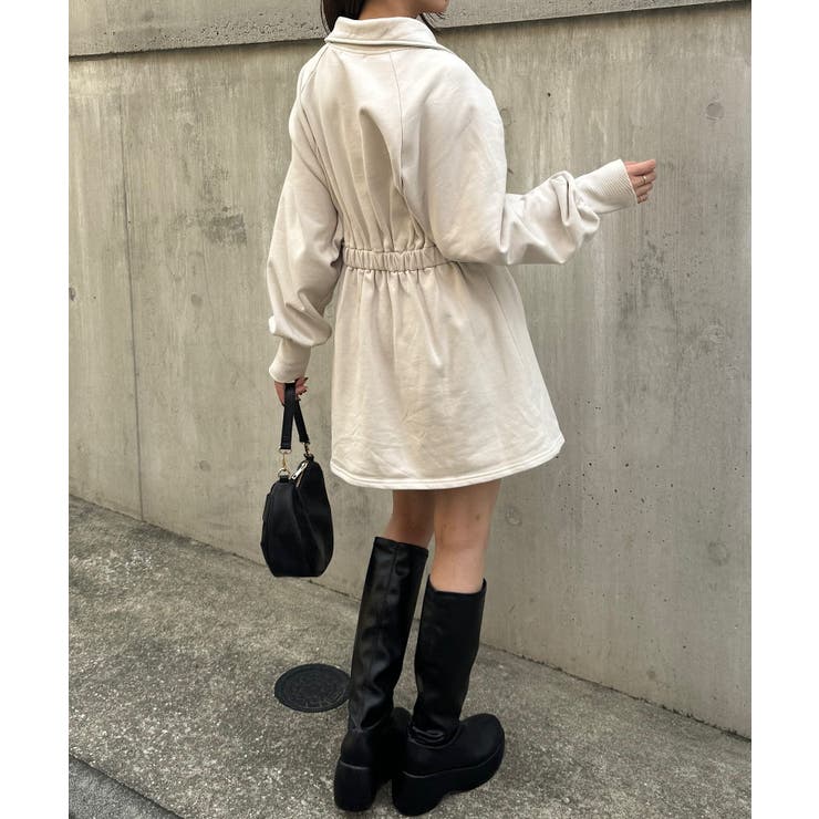 【Chico】ハーフZIPフレアスウェットミニOP | PAL GROUP OUTLET | 詳細画像3 