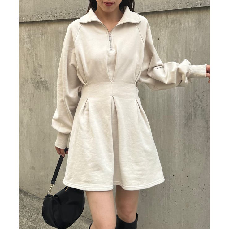 【Chico】ハーフZIPフレアスウェットミニOP | PAL GROUP OUTLET | 詳細画像4 