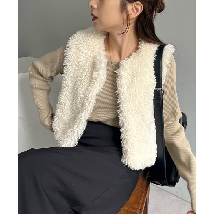 CAPRICIEUX LE'MAGE 補っ エコファーコート