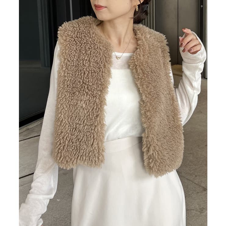 CAPRICIEUX LE'MAGE】カーリーファーベスト[品番：PALW0004367]｜PAL GROUP  OUTLET（パルグループアウトレット）のレディースファッション通販｜SHOPLIST（ショップリスト）