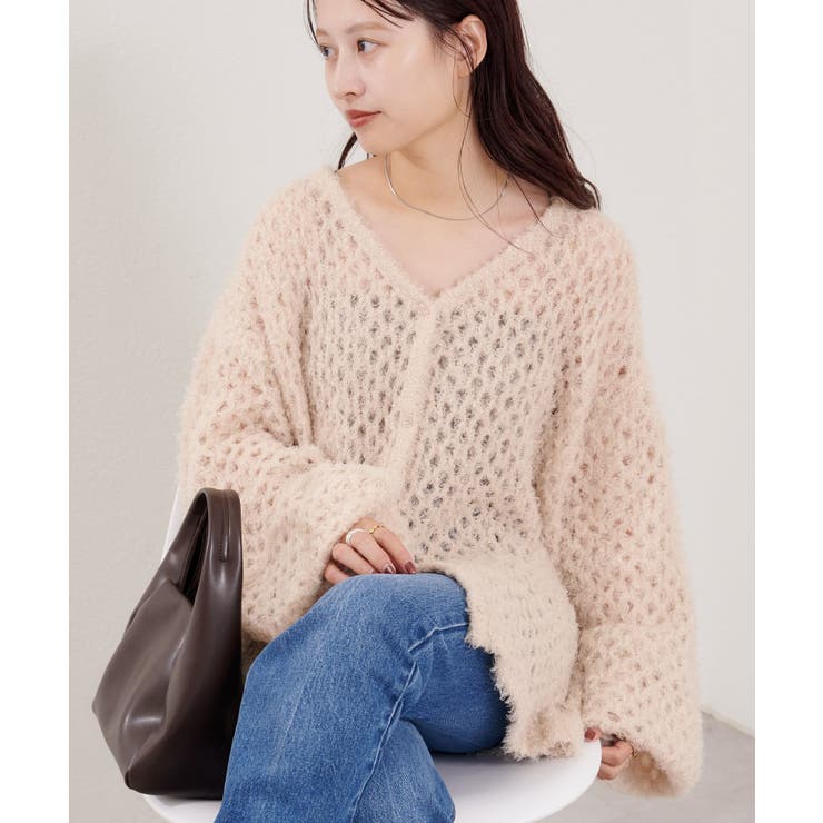 Kastane（カスタネ）の「シャギー柄編みニット（ニット/セーター）」 - WEAR