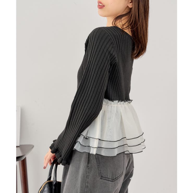 Chico】ニットドッキングフリルトップス[品番：PALW0004412]｜PAL GROUP  OUTLET（パルグループアウトレット）のレディースファッション通販｜SHOPLIST（ショップリスト）