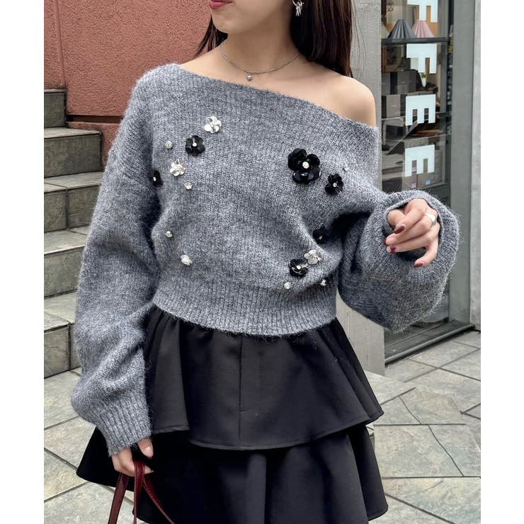 Chico】フラワービジューシャギーニット[品番：PALW0004415]｜PAL GROUP  OUTLET（パルグループアウトレット）のレディースファッション通販｜SHOPLIST（ショップリスト）