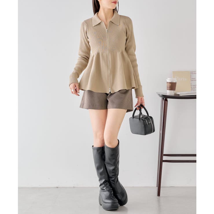 Chico】ペプラムZIPニット[品番：PALW0004413]｜PAL GROUP OUTLET